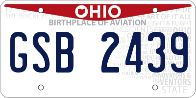 OH license plate GSB2439