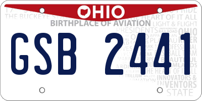 OH license plate GSB2441