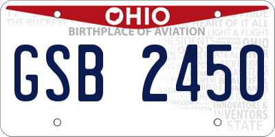 OH license plate GSB2450