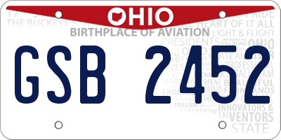 OH license plate GSB2452