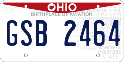 OH license plate GSB2464