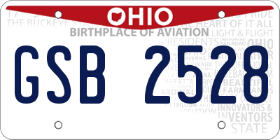 OH license plate GSB2528