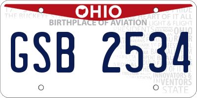 OH license plate GSB2534