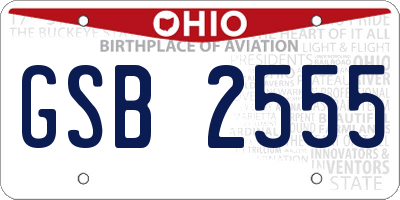 OH license plate GSB2555