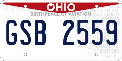 OH license plate GSB2559