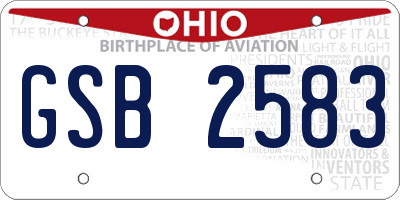 OH license plate GSB2583