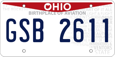OH license plate GSB2611