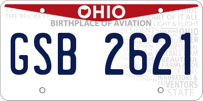 OH license plate GSB2621