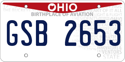 OH license plate GSB2653