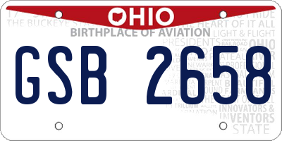 OH license plate GSB2658