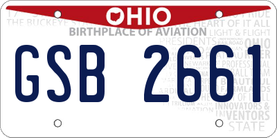 OH license plate GSB2661