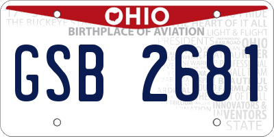 OH license plate GSB2681
