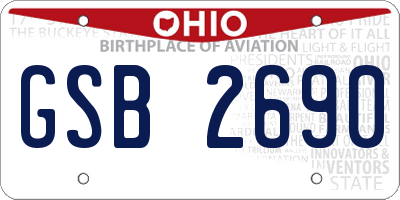 OH license plate GSB2690