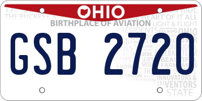 OH license plate GSB2720
