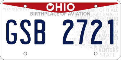 OH license plate GSB2721