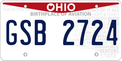 OH license plate GSB2724