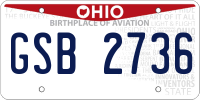 OH license plate GSB2736