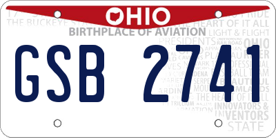 OH license plate GSB2741