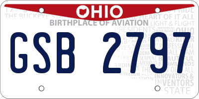 OH license plate GSB2797