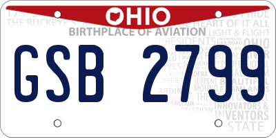 OH license plate GSB2799