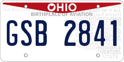 OH license plate GSB2841