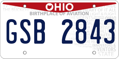 OH license plate GSB2843