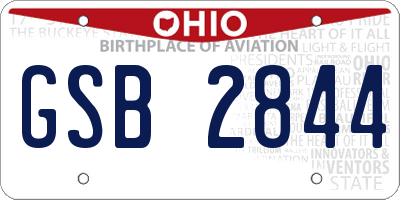 OH license plate GSB2844
