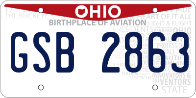 OH license plate GSB2863