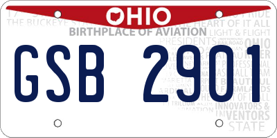 OH license plate GSB2901