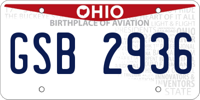 OH license plate GSB2936