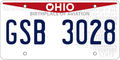 OH license plate GSB3028