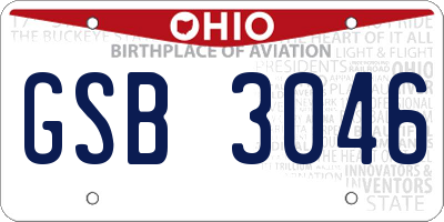 OH license plate GSB3046