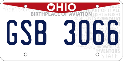 OH license plate GSB3066