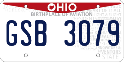 OH license plate GSB3079