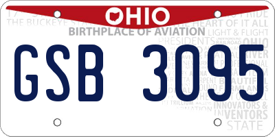 OH license plate GSB3095