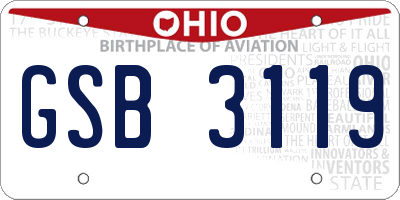 OH license plate GSB3119