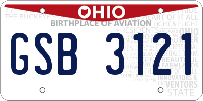 OH license plate GSB3121