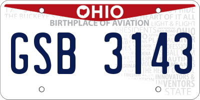 OH license plate GSB3143