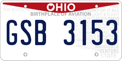OH license plate GSB3153