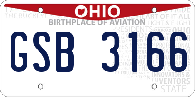 OH license plate GSB3166