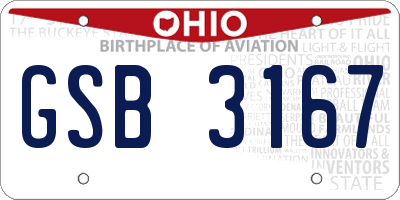 OH license plate GSB3167