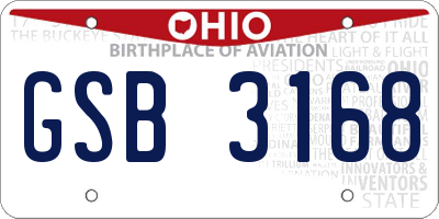 OH license plate GSB3168