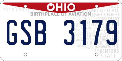 OH license plate GSB3179