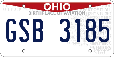 OH license plate GSB3185