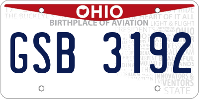 OH license plate GSB3192