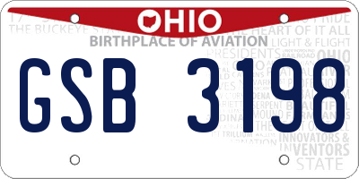 OH license plate GSB3198