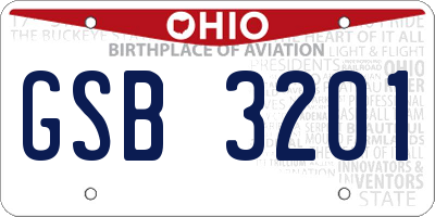 OH license plate GSB3201