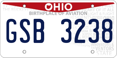 OH license plate GSB3238