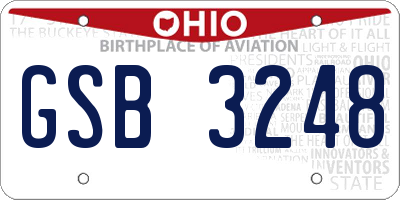 OH license plate GSB3248