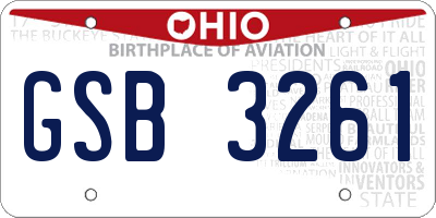 OH license plate GSB3261